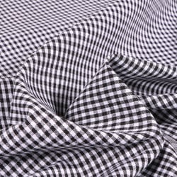 Tissu Rayures Mini carreaux 3 mm Noir