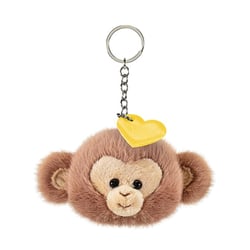 charm singe coeur jaune - porte clés