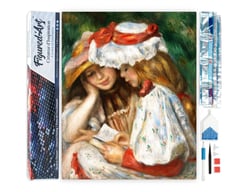 Diamond Painting Broderie Diamant Figured’Art 40x50cm toile entière roulée avec diamants carrés - Jeunes Filles Lisant - Renoir