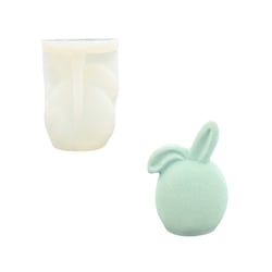 Moule en silicone 11,5cm x 7,5cm - Tête de lapin sans visage avec oreille pendante