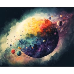 MégaCréa DIY - Peinture au numéro Planètes 40 x 50 cm