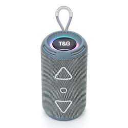 Enceinte Bluetooth Portable Sans Fil Stéréo 3D Subwoofer Avec Lumière Ambiance LED Et Support FM Gris YONIS