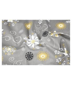 Tissu coton Noël fleurs de 160 cm de largeur liesse naturel vendu par 50 cm