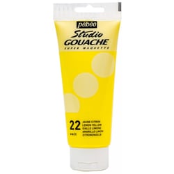 Peinture gouache - Jaune citron - 22 - Fine - Pébéo - Studio Gouache - 100ml