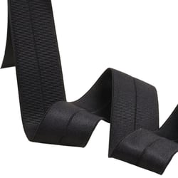 Elastique gros grain pré plié 30mm noir au mètre
