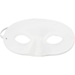 Masque demi-visage en pâte à papier à peindre - 9,5 x 18,5 cm