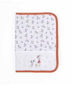 Protège carnet de santé à broder "Feuillages" - Élégance et Personnalisation pour Bébé - DMC Orange