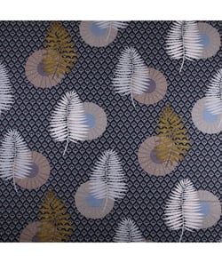 Tissu coton feuilles d'automne de 150 cm de largeur Noir vendu par 50 cm