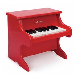 Petit piano rouge en bois 18 touches + partitions - hape - e0318 - jouet musical