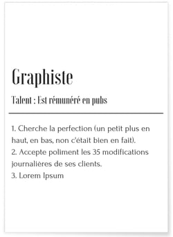 Affiche Définition Graphiste | A3 : 29,7x42cm