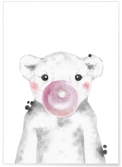 Affiche 'Bulle d'Ourson Rose' | A3 : 29,7x42cm