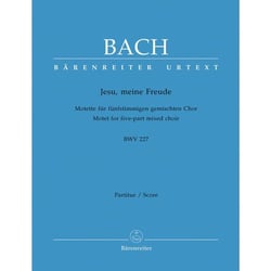 Partition musicale BACH - Jesu, meine Freude BWV 227 - Motet pour chœur mixte à cinq voix - 28 pages