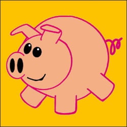LUC - Kit canevas Soudan Cochon 25x25cm