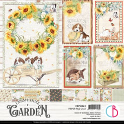 12 papiers scrapbooking carterie 30 x 30 cm Ciao Bella FARMHOUSE GARDEN