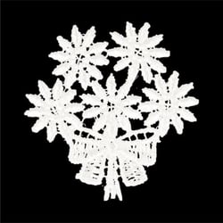 Ecusson thermocollant fleur dentelle bouquet 3,5cm x 3,5cm