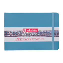 Carnet Croquis - 21 x 14,8cm - 80 feuilles - 140g - bleu lac - Royal Talens