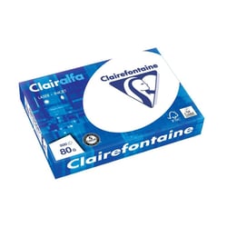 Ramette de 500 Feuilles de Papier Perforé 80g A4 210x297 mm Certifié PEFC Blanc CLAIRALFA