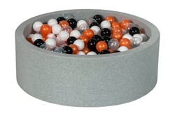Piscine à balles Aire de jeu + 450 balles noir, blanc, transparent, orange - Velinda