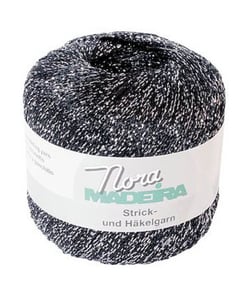 Fil à crocheter et à tricoter métallisé Nora Madeira - 25GR 360 Noir Argenté