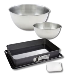 Set de 4 ustensiles de pâtisserie moule à gâteaux bols et spatule Zenker Deluxe