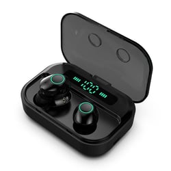 Ecouteurs Bluetooth Stéréo Sans Fil Avec Étui De Charge Et Affichage Numérique Noir YONIS