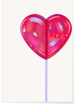 Affiche Sucette Coeur rouge | A3 : 29,7x42cm