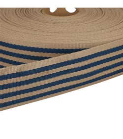 Sangle Stripe Bicolore 40mm bleu au mètre