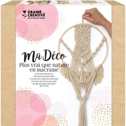 Graine Créative - Kit Macramé suspension cercle en bambou 26 x 70 cm
