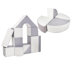 Set de 15 blocs en mousse le jeu blanc gris - Velinda