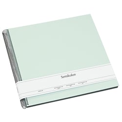 Album photo Large à spirales – Format Economy -Coloris vert mousse pastel – Pages blanc crème – Semikolon