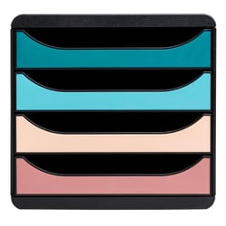 Module de classement Big Box 4 tiroirs Skandi - Couleurs assorties - Exacompta