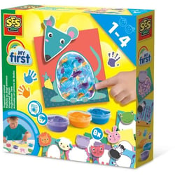 My first - Peinture au doigt - Animaux - Peins 8 cartes d'animaux joyeux.