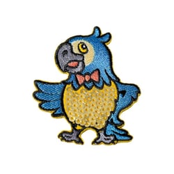 Lot de 3 écussons thermocollants oiseaux sequins perroquet 6,2cm x 4,5cm