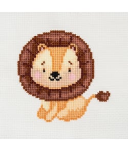 Mini Kit Point de Croix Lion - 12 x 12 cm - Trimits Multicolore
