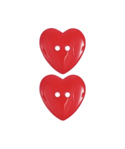 Carte de 2 boutons cœurs – 22 x 22 mm – Rico Design Rouge