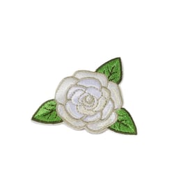 Lot de 3 écussons thermocollants rose blanc 4cm x 4,5cm