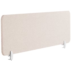 Séparateur Cloison Acoustique de Bureau et Table Beige en Polyester et Matière Synthétique 160 x 40 cm Idéal pour le Open Space