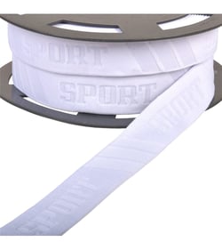 Elastique sport en relief 32mm blanc au mètre