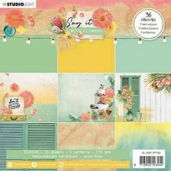 36 papiers fantaisies 15.2 x 15.2 cm scrapbooking Studiolight SAY IT WITH FLOWERS 162