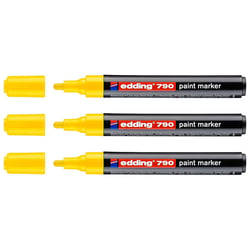 Lot de 3 marqueurs peinture permanents - EDDING - Jaune - Pointe ronde 2-3 mm