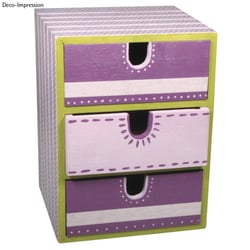 Petite commode en bois FSC Mix Credit, 16x14,5x21,5cm, 3 tiroirs