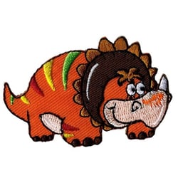 Lot de 3 écussons thermocollants dinosaure orange 6cmx4cm
