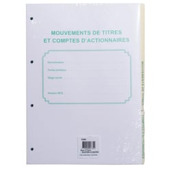 Recharge numérotée/perforée 58 feuillets unis blanc, épaisseur du papier 90g, avec gardes titrées pour classeurs Mouvements de titres, liste des actionnaires - Format A4 - Autre - Le Dauphin