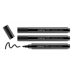 Lot de 3 marqueurs pour tableaux blancs EDDING 366 - Noir - Pointe ronde 1 mm