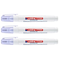 Stylo correcteur - EDDING - 7700 - Pointe métal - Blanc - Lot de 3 - 1-2 mm