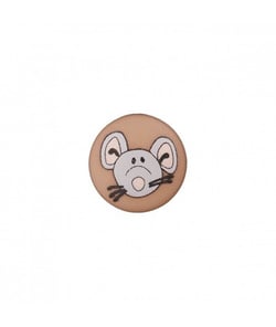 Carte de 3 boutons Souris à queue 12mm - Union Knopf Marron