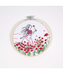 Kit de Broderie - Coquelicots Romantiques - DMC Blanc