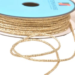 Bobine 30m cordon chiné métal 2mm écru/or