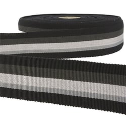 Disquette 25m ruban gros grain stripes Noir