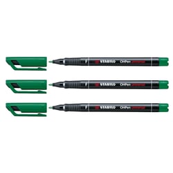 Lot de 3 feutres permanents pointe fine 0,7 mm - STABILO - OHPen - Vert